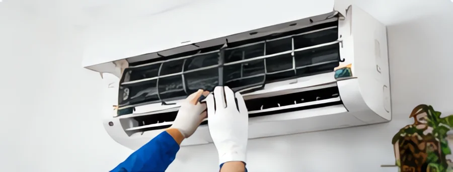 Tháo lưới lọc vệ sinh máy lạnh